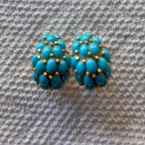 TURQUOISE CABOCHON "THUMBNAIL EARRINGS"